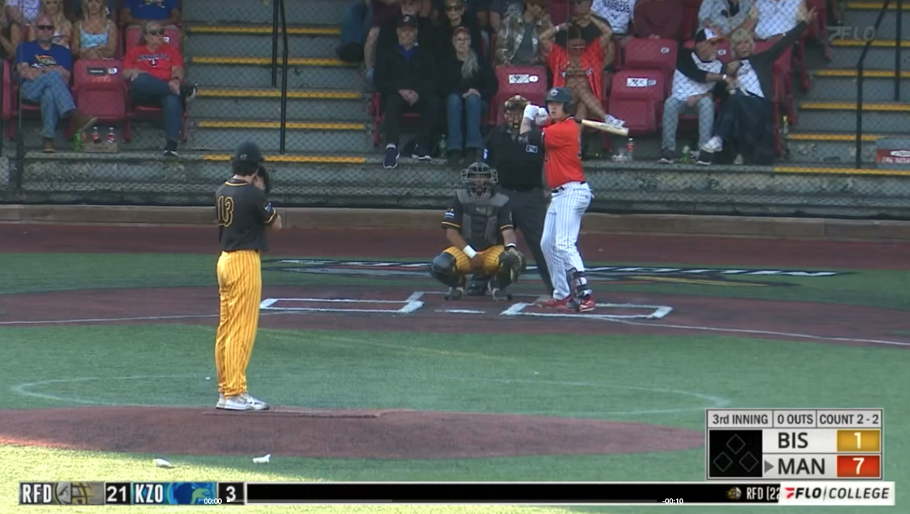Joey Duprey, Bismarck Larks 5 IP- 7K in relief 7/22/26 North Woods League